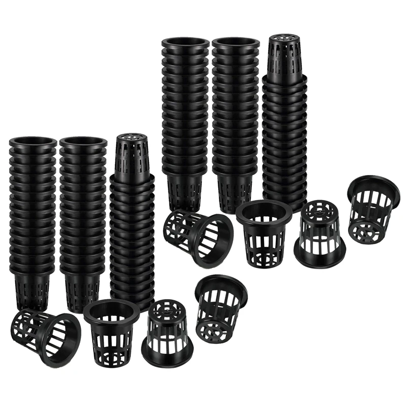 

200 Pack 1.77 Inch Net Cups Slotted Mesh Wide Lip Filter Plant Net Pot Bucket Basket For Hydroponics Aquaponics Orchids