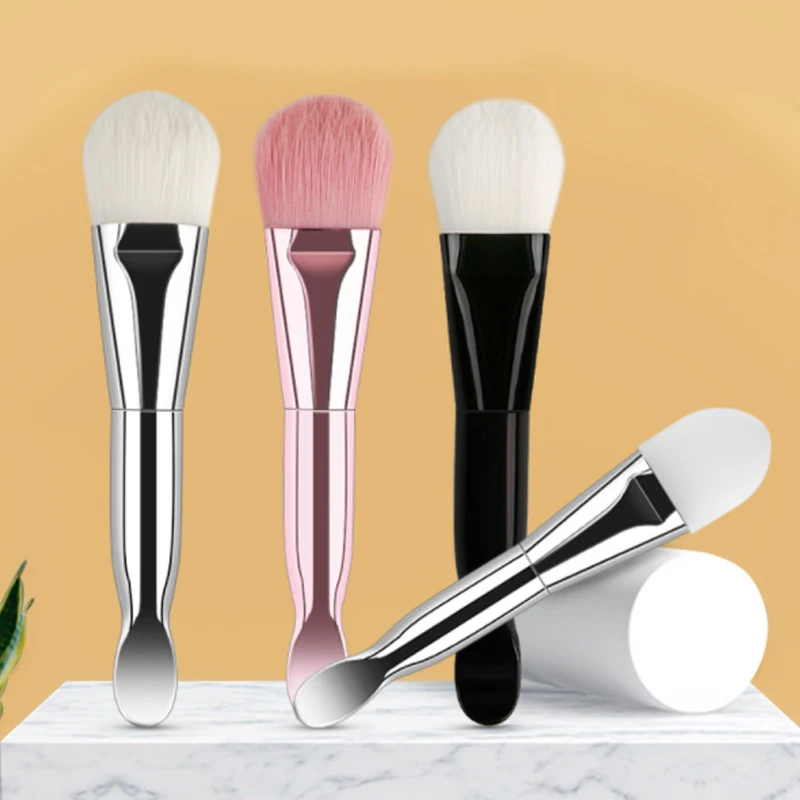 Double Head Silicone Facial Mask Brush Soft Hair Foundation Applicator Concealer Brush BB Cream Blender Flat  Makeup Beauty Tool