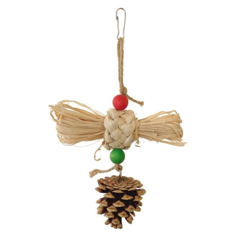 

Parrots Toy Birdcage Tearing Swing Toy Wooden Block Bird Chewing Toy for Medium Large Birds Hamster Birdcage Hanging Toy