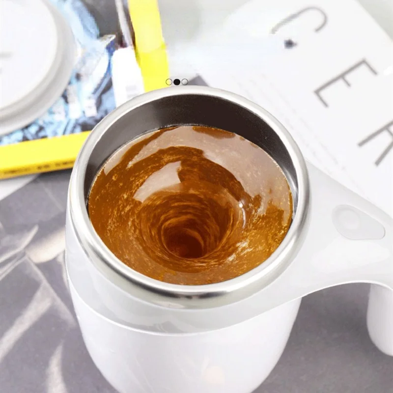 

304 Stainless Steel Automatic Coffee Stirring Cup Magnetic Automatic Rotating Milk Mug Coffee Cuplazy Coffee Mixing Cup