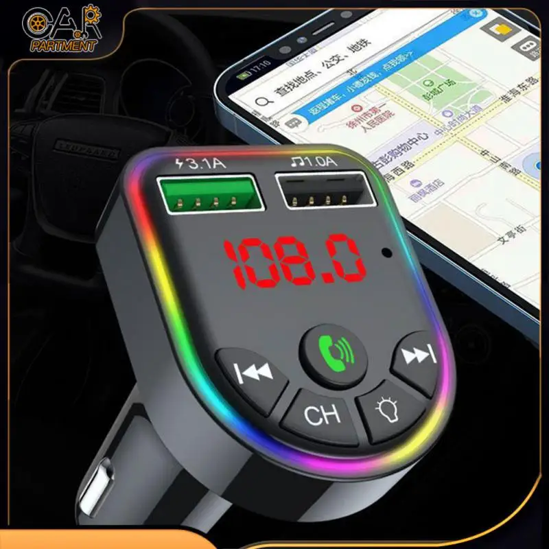 

Автомобильное зарядное устройство, разноцветный внешний аккумулятор, громкая связь, Автомобильный MP3-плеер F5, Bluetooth-приемник, автомобильные аксессуары, Обнаружение напряжения