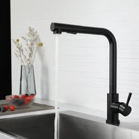 free shipping black pull out kitchen sink faucet deck mounted stream sprayer kitchen mixer tap bathroom kitchen hot cold tap