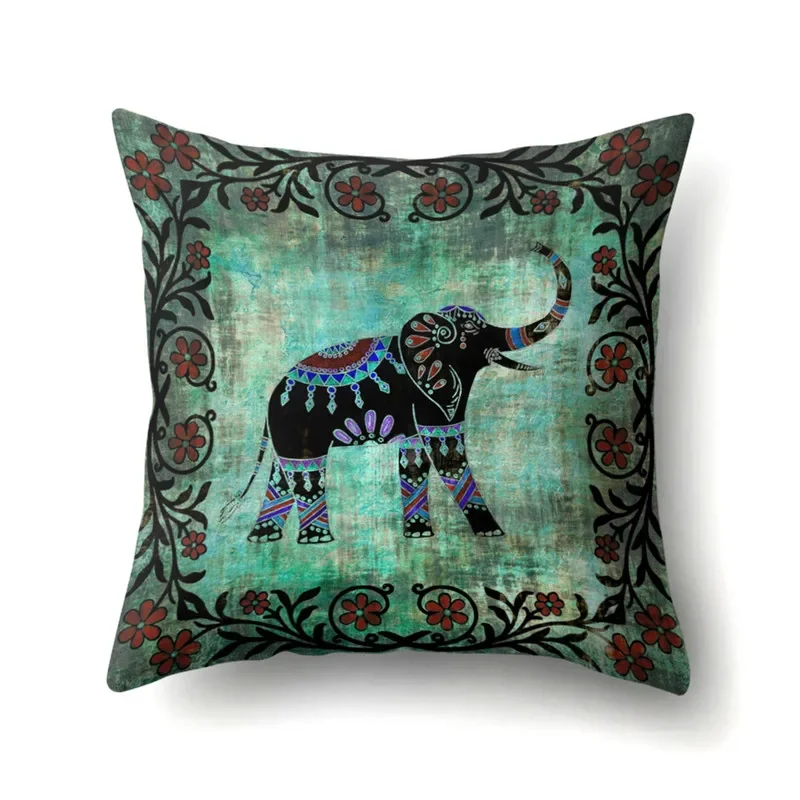 

Наволочка MINISO квадратная 45x45 см с узором слона