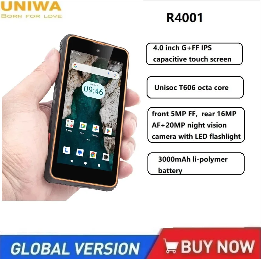 Прочные смартфоны UNIWA R4001 4G Android 14 восьмиядерный процессор 4 грамма + 64 грамм