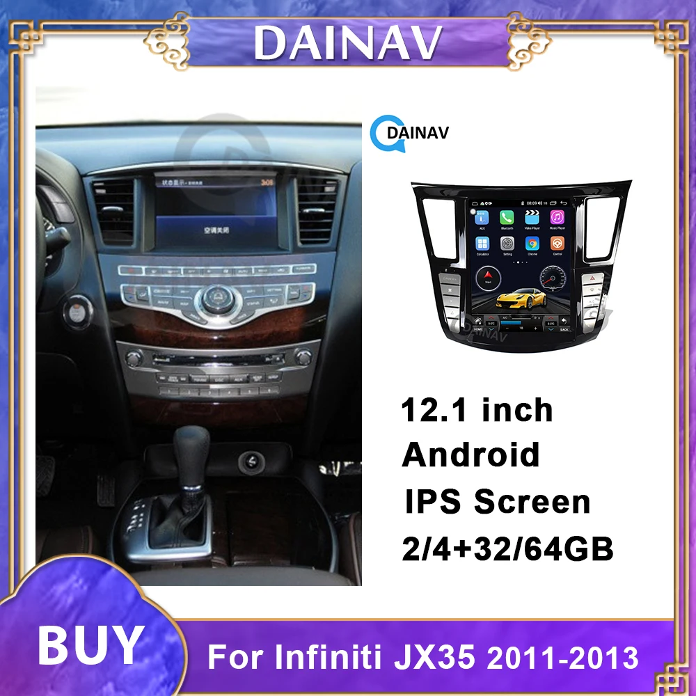

Автомагнитола на Android, мультимедийный плеер для Infiniti JX35 2011-2013, автомобильный DVD-плеер в стиле Tesla, GPS-навигация, Стерео Авторадио
