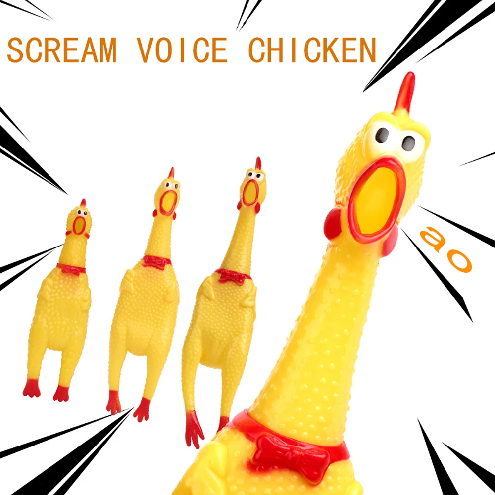

Screaming Chicken Pets Toy Squeeze Sound Dog Toys Product Shrilling Decompression Tool Squeak Vent Chicken Dog Toys Accessories