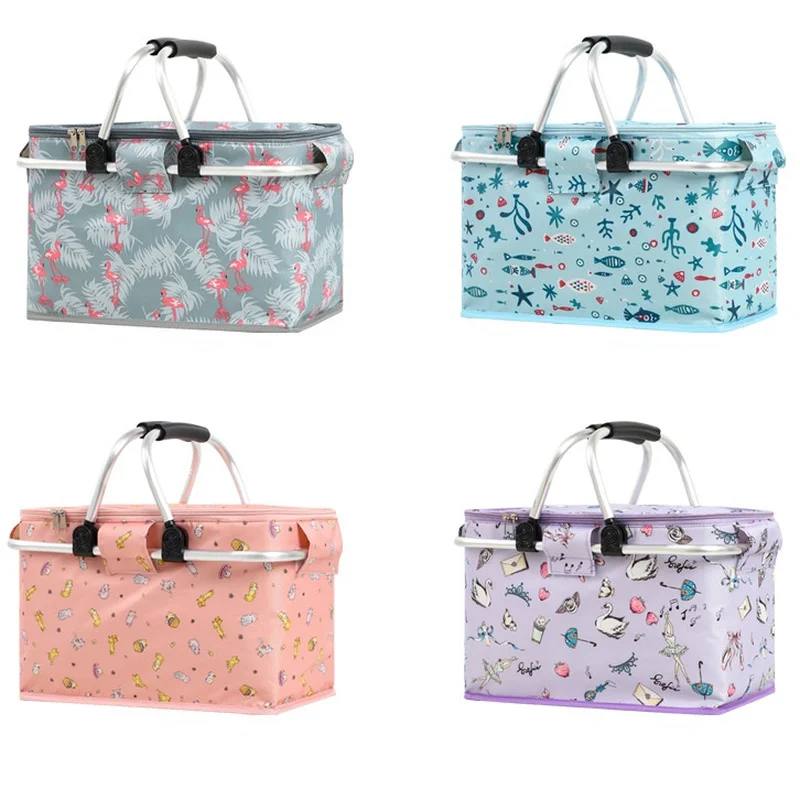 

Camping insulation bag with shoulder strap waterproof Oxford cloth picnic insulated bag lunch box picnic basket
