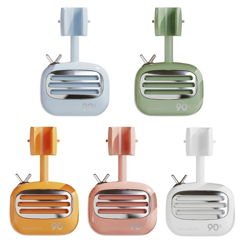 

Cute Radio Shape 360° Adjustable Shower Head Holder with Hook Wall Mount