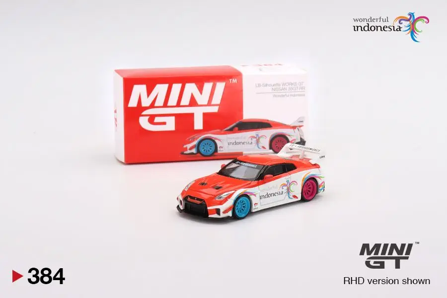 

MINI GT 1:64 LB-Silhouette WORKS GT NISSAN 35GT-RR Ver.1 Wonderful Indonesia Blister Packaging Indonesia Exclusive RHD MGT00384