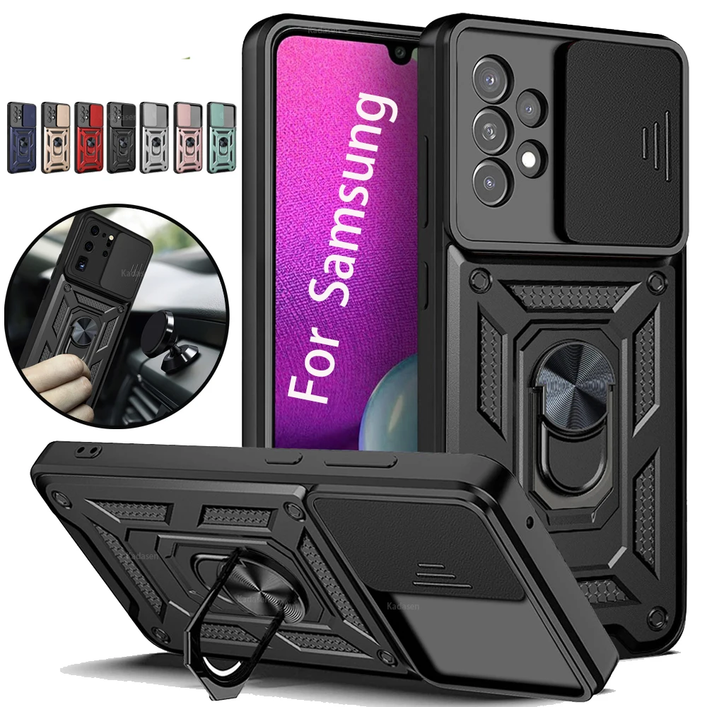 

Shockproof Armor For Samsung Galaxy A12 A13 A23 A33 A53 A73 A21S A22 A31 A32 A51 A52S A71 A72 Case Slide Camera Protection Cover