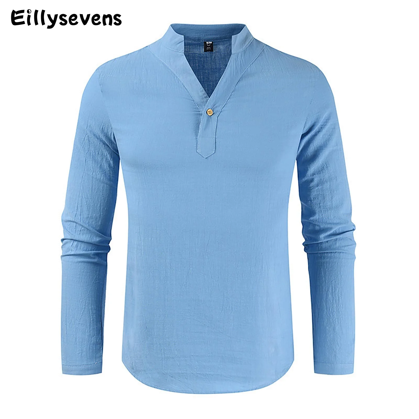 

Рубашка мужская с V-образным вырезом, однотонная молодежная одежда, облегающий пуловер, роскошная рубашка, лето 2023