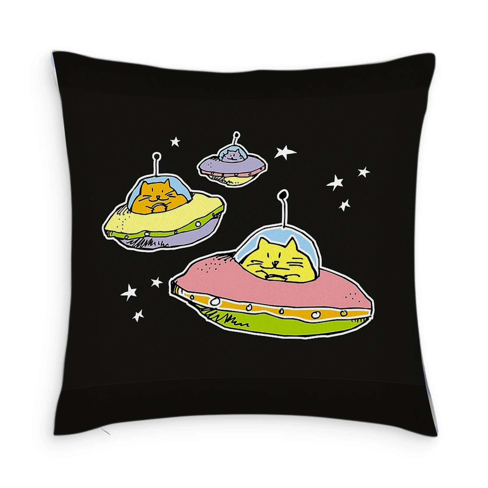 

Space Cats Customize Pillow Case Modern Home Cushion Cover 45*45cm Decorative Pillowcases for Sofa Throw Pillowslip