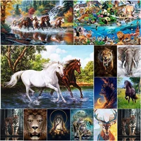 diy jungle wild animal tiger lion diamond painting posters and prints wall art pictures for living room home wall decor crefts