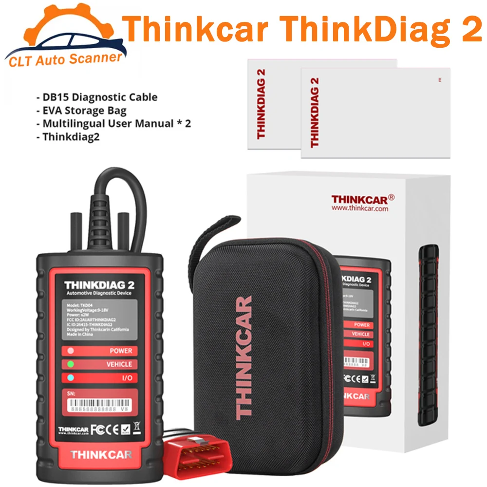 

Диагностический инструмент Thinkcar ThinkDiag 2 OBD2, диагностический инструмент, активное тестирование кодирования ЭБУ, все марки автомобилей, протокол Canfd, обслуживание сброса, 1 год бесплатно