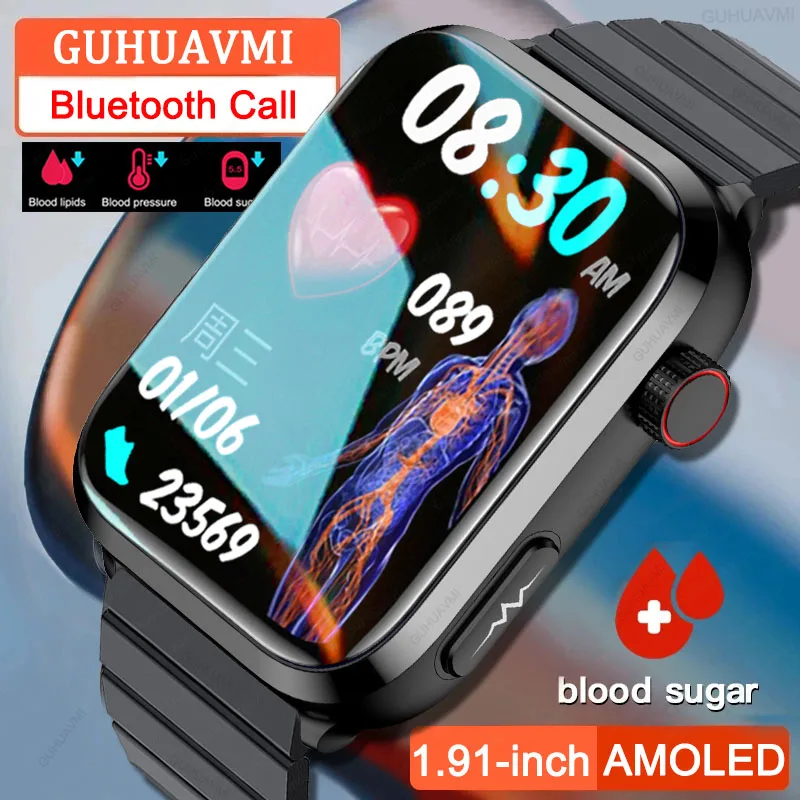 

2023 New AI Medical Diagnosis Uric Acid Blood Glucose Smart Watch Men Blood Lipid Clock Blood Oxygen Blood Pressure Smartwatch