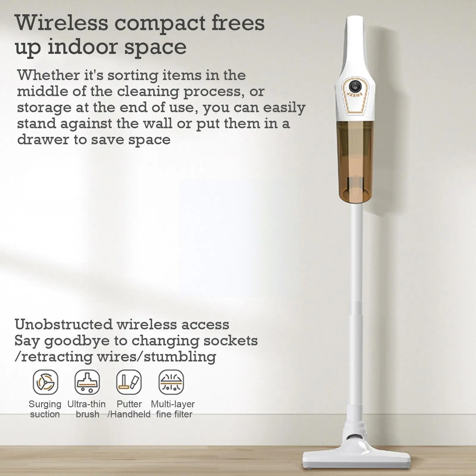 

Cordless Chargable Vacuum Cleaner Handheld Wireless Suction Mini Use Dual Built-in Battrery Big Car 12000Pa C2T6