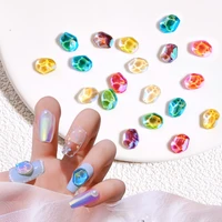 50pcslot ice shape rhinestone 3d crystal clear aurora glass stones nail charms 810mm water ripples nail art decorations jz010