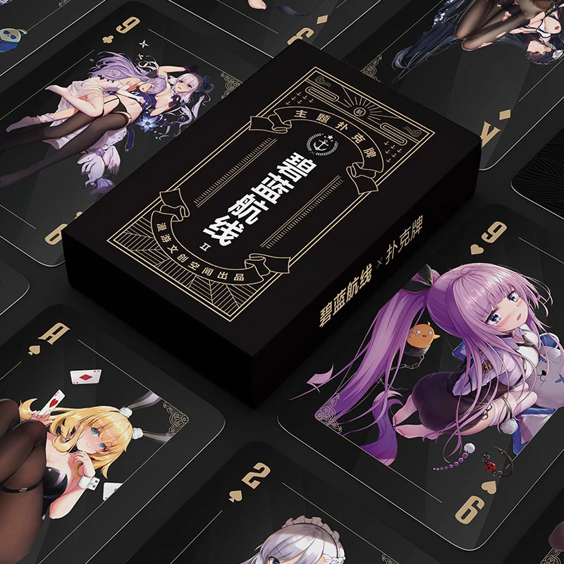 

Anime 54pcs Anime Pokers Playing Cards Azur Lane Accessories Gift Cos