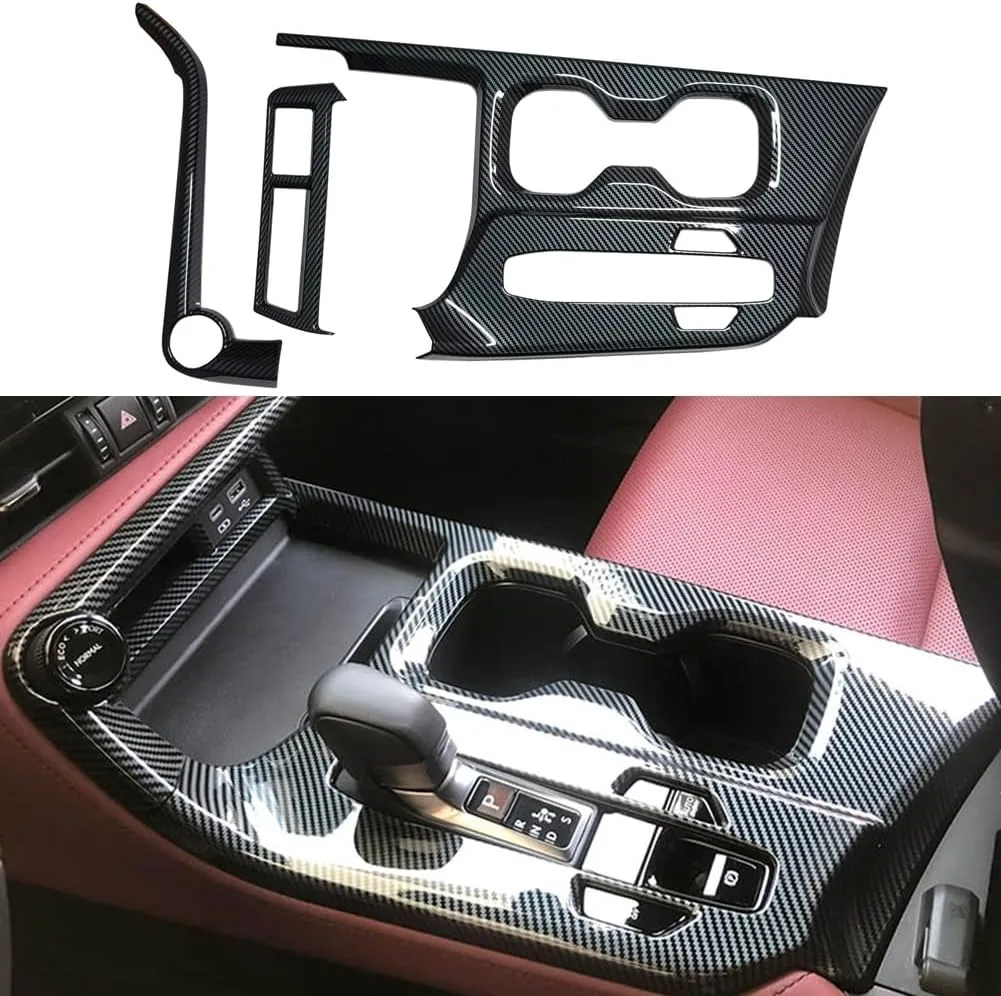 Фото Для Lexus NX 350h 350 250 AZ20: накладка на центральную консоль, панель переключения передач, декоративная накладка на кнопки стеклоподъемников, карбоновый стиль №1