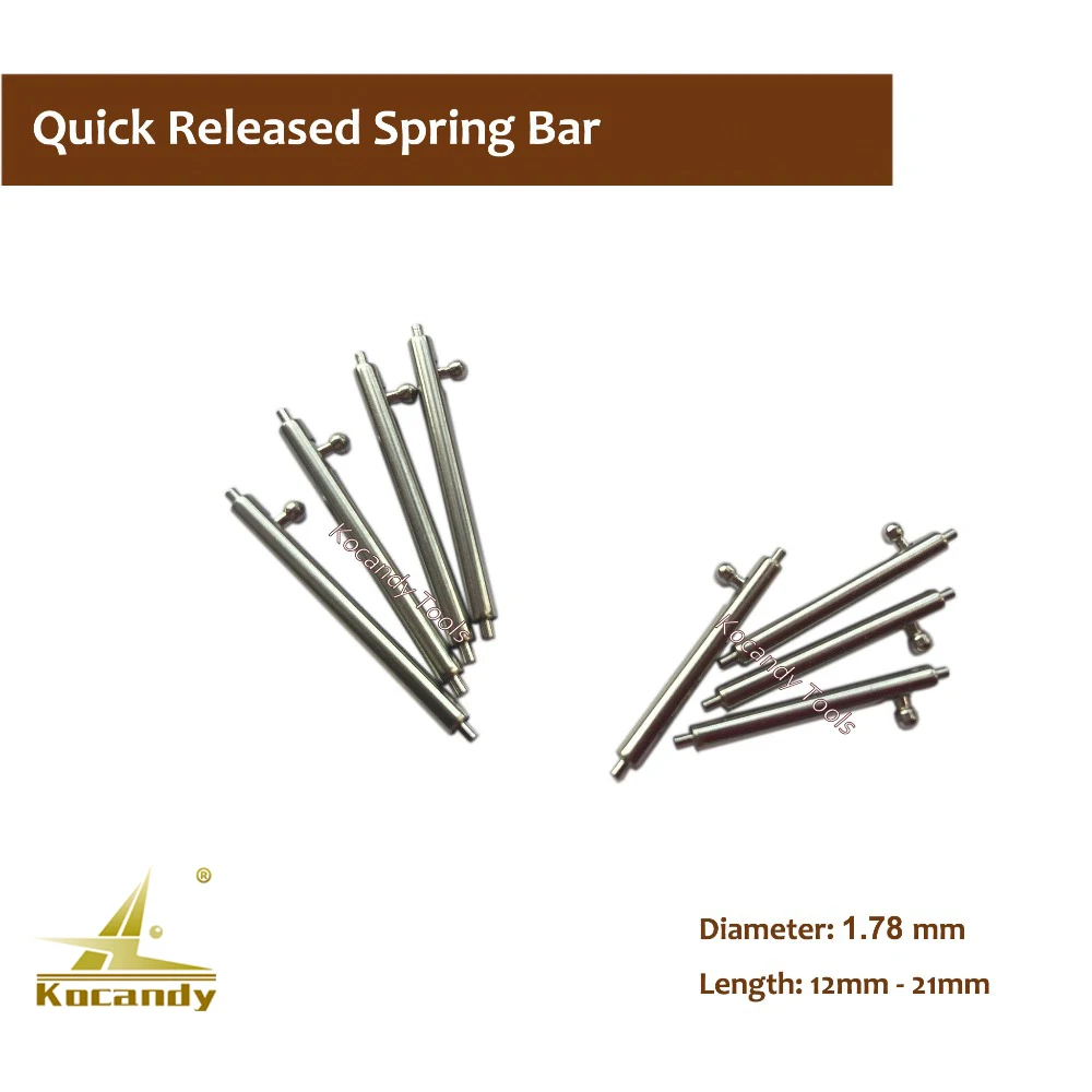 40 pieces of 12-21mm Quick Release Stainless Steel Watch Accessories Spring Bars Pins Lugs Ideal for Watch Makers Repair Tools