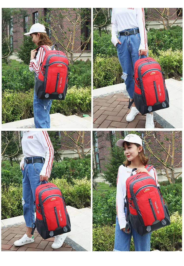 Outdoor Bags Sports Travel Mountaineering Backpack Camping Hiking Trekking Rucksack Waterproof Bike 40L School Bag | Спорт и