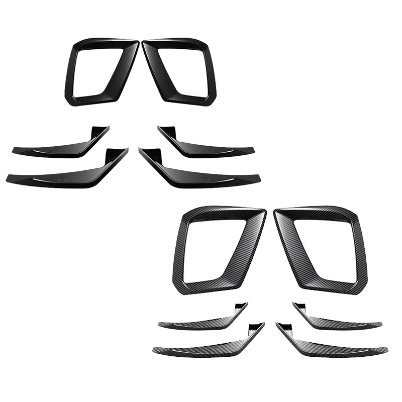 

6Pcs Car Front Fog Light Frame Trim Side Wing Spoiler Decoration Sticker For- A4 S4 2020+