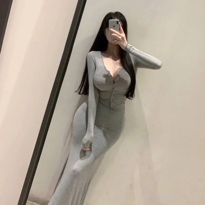 Женский комплект из двух предметов однотонный облегающий тонкий эластичный