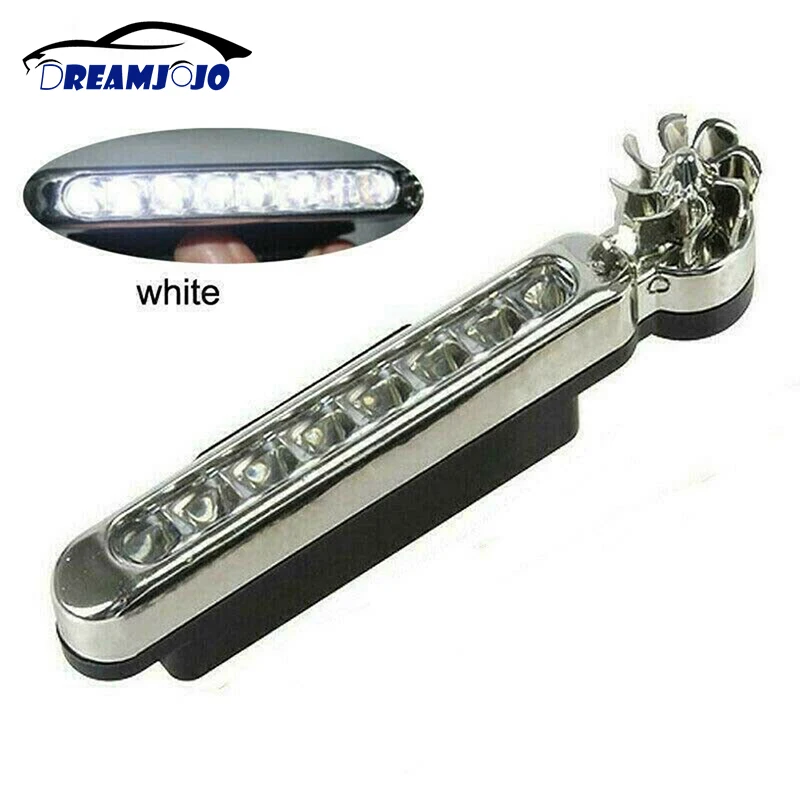 

1pcs 8 LED DRL Wind Energy Car Daytime Running Light No Need External Power Supply Daylight Headlight Lamp Car Signal led light