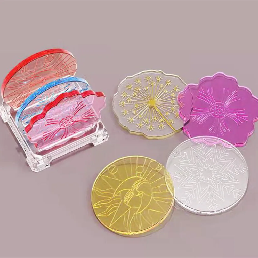 

Clearing Round Coaster Mold Epoxy Resin Coaster Storage Silicone Mold For DIY Epoxy Resin Cup Mat Pad Crafts Home Decoration