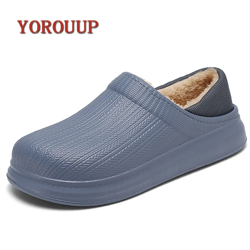 Home Slippers Men Indoor Witer Shoes Men Women Couple Shoes Women Non-slip Floor Shoes Thick Bottom Soft Cotton Slippers Slide