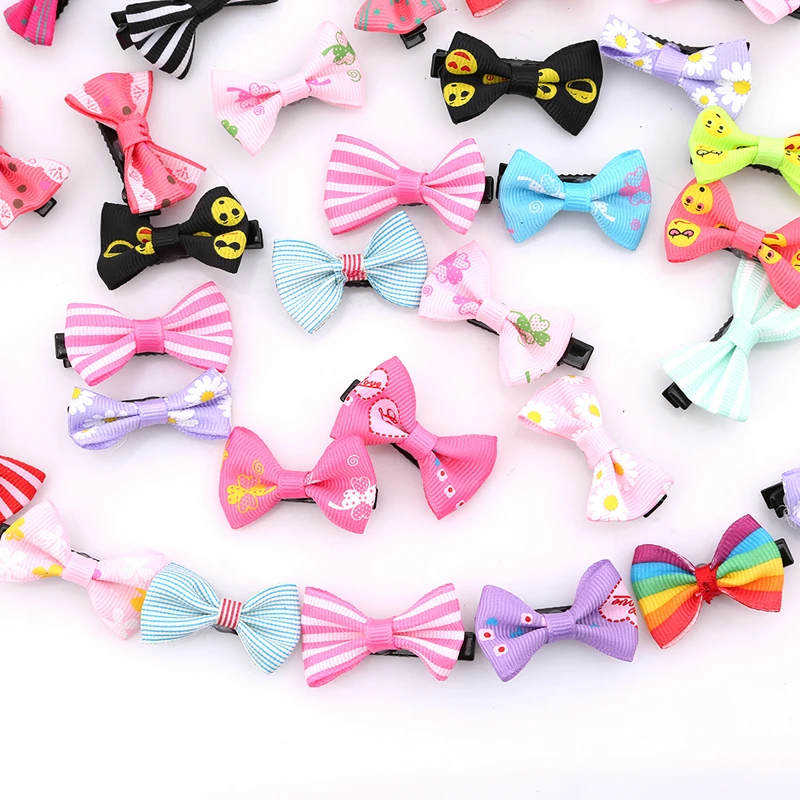 

20pcs/pack Mixed Color Bowknot Kids Baby Children Hair Clip Bow Pin Barrette Hairpin Ornament Accessories For Girls
