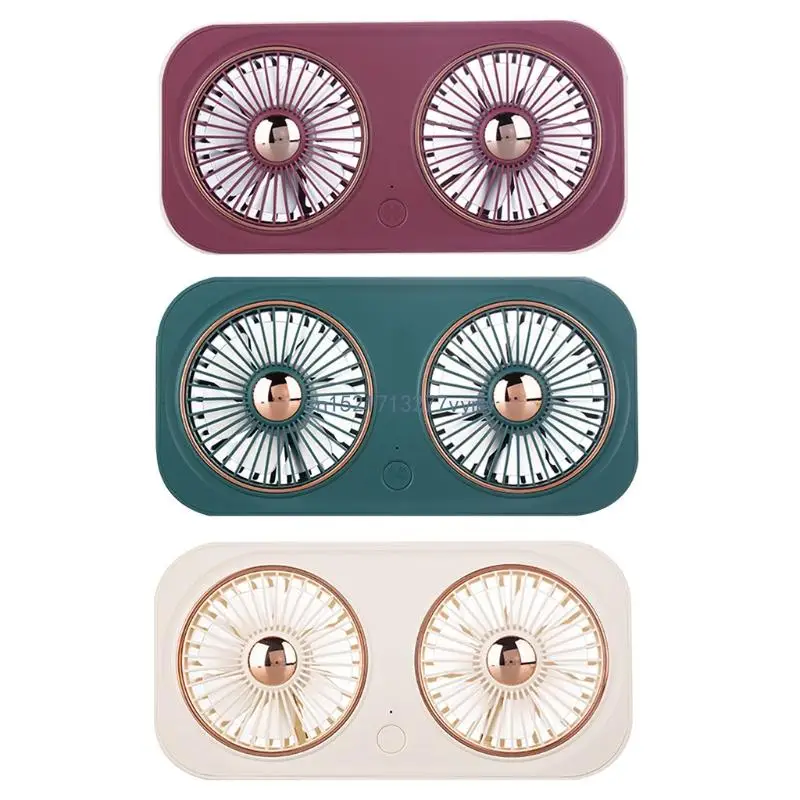 

Двойной беспроводной настольный вентилятор для головы Портативный ручной вентилятор Супер тихий 3 скорости