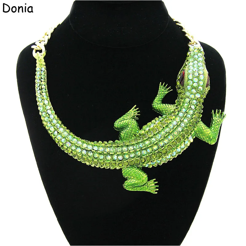 

Donia jewelry fashion color crocodile necklace ladies inlaid AAA color zircon animal necklace personalized ladies necklace