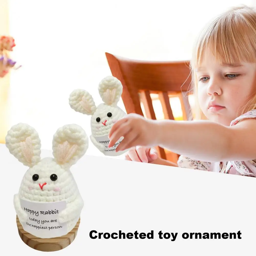 Положительная игрушка лягушка с вязанным крючком ручная работа вязанная кролик