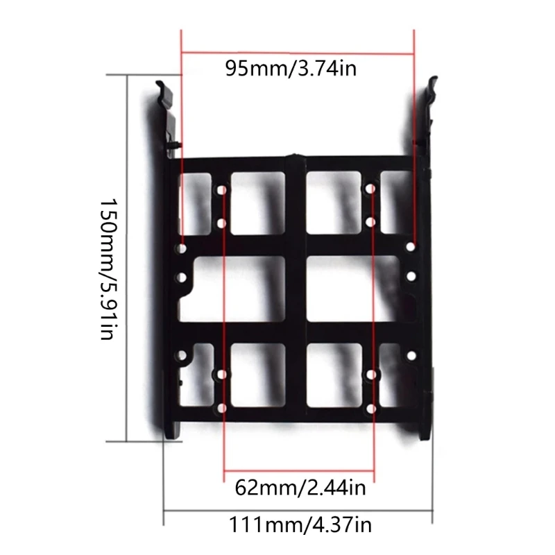 Plastic 2.5 inch / 3.5 inch SSD HDD Metal Mounting Adapter Bracket PC Hard Drive Enclosure Tray Holder Desktop images - 6