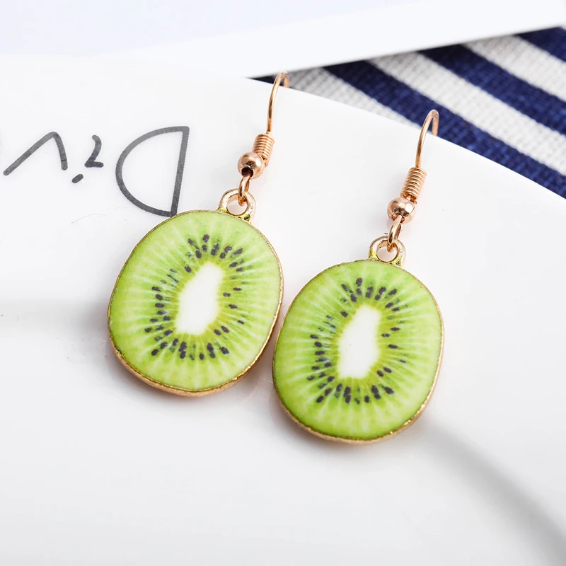 Cute Acrylic Fruit Food Dangle Watermelon Strawberry Pineapple Kiwi Grapefruit Drop Earrings For Women Girl Jewelry Gift
