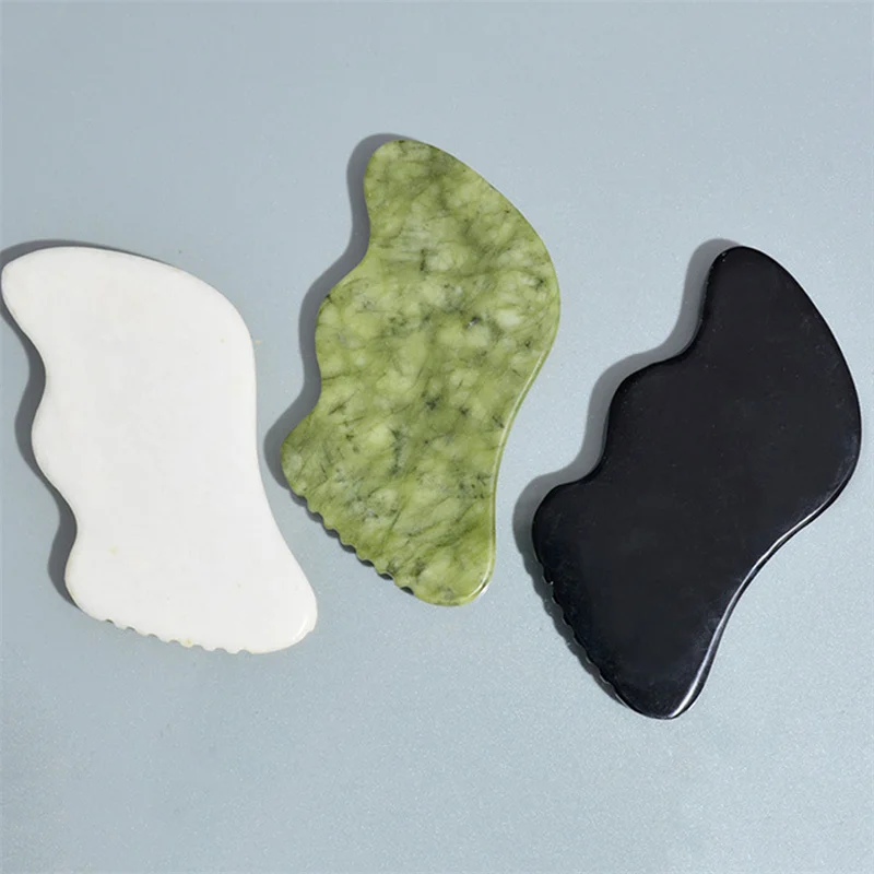

1Pcs Scraper White Jade Gua Sha Board Natural Stone Scraping Massage Tool For Body and Face Relaxation Detox Beauty Care
