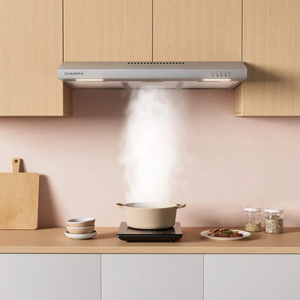 

30 in Convertible Range Hood Under Cabinet Stainless Steel With 3 Speed Exhaust Fan Kitchen Hood Extractor Kitchen Suction Hoods