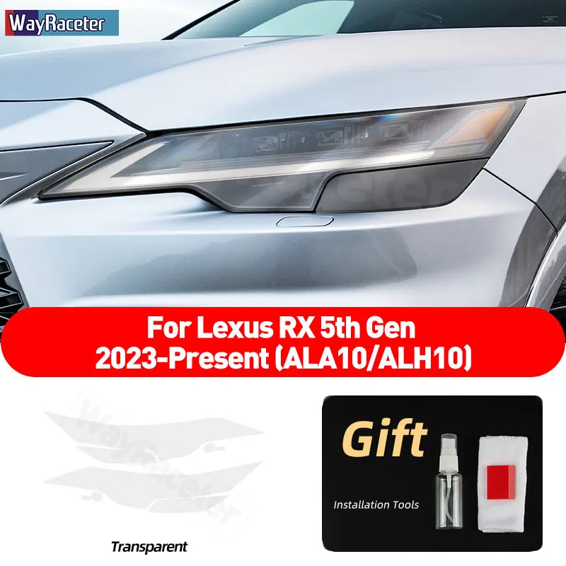 

2 шт. Защитная пленка для автомобильных фар прозрачная Дымчатая черная наклейка из ТПУ для Lexus RX 2023 2024 RX350 450 ALA10 ALH10 аксессуары