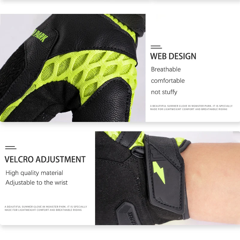 MONSTER PARK мотоциклетные перчатки Guantes мото сенсорный экран летние дышащие полная
