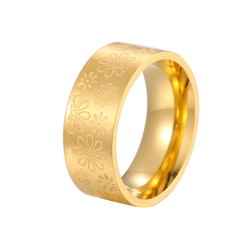 Обручальное кольцо с маргариткой обручальное цветочным рисунком для влюбленных
