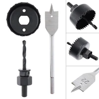 3pcsset 54mm woodworking opener hole saw bit cutting drilling tool set with round case saw and flat drill for gypsum boards