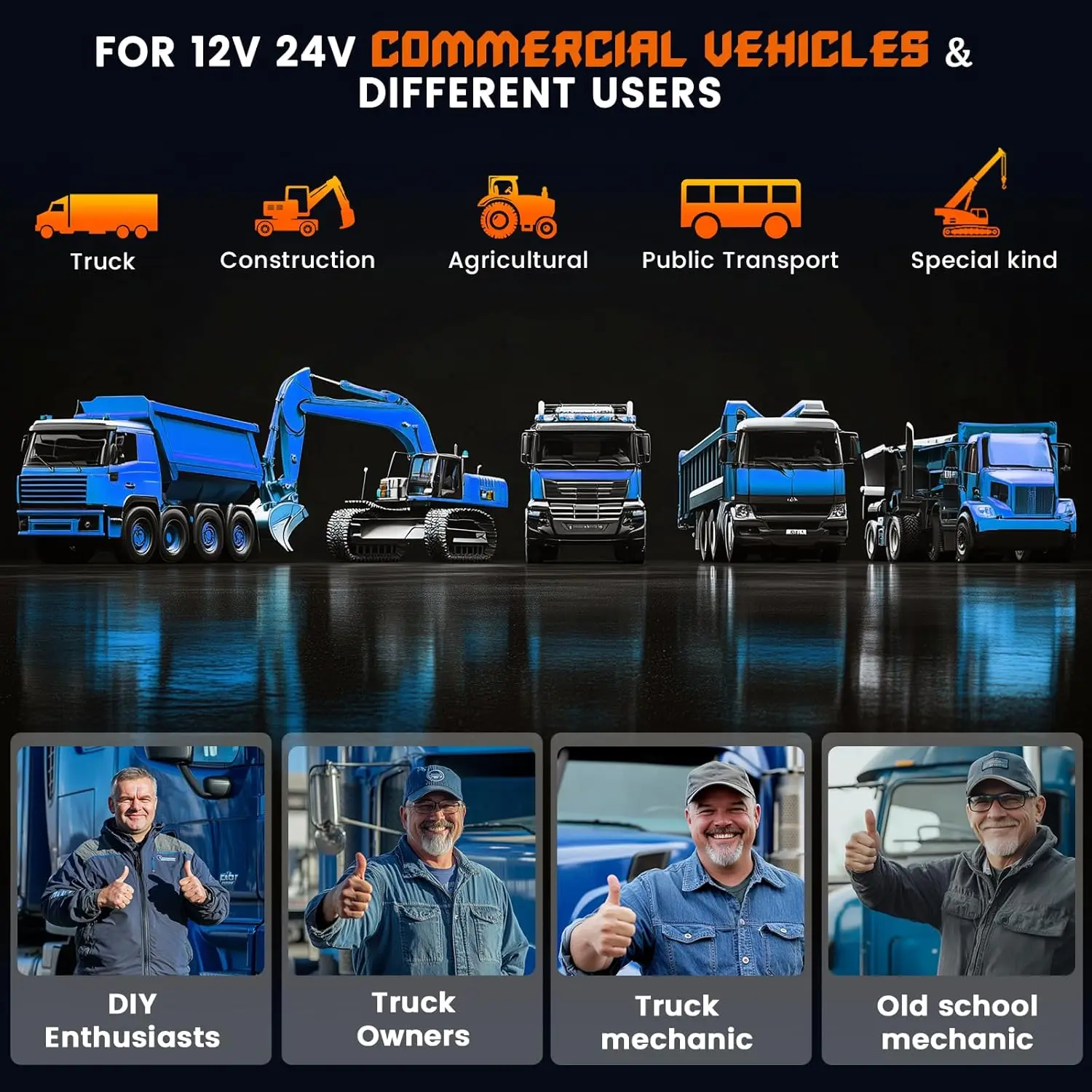 ANCEL HD430 Сверхмощный сканер грузовиков DPF Сброс принудительного регенерации для