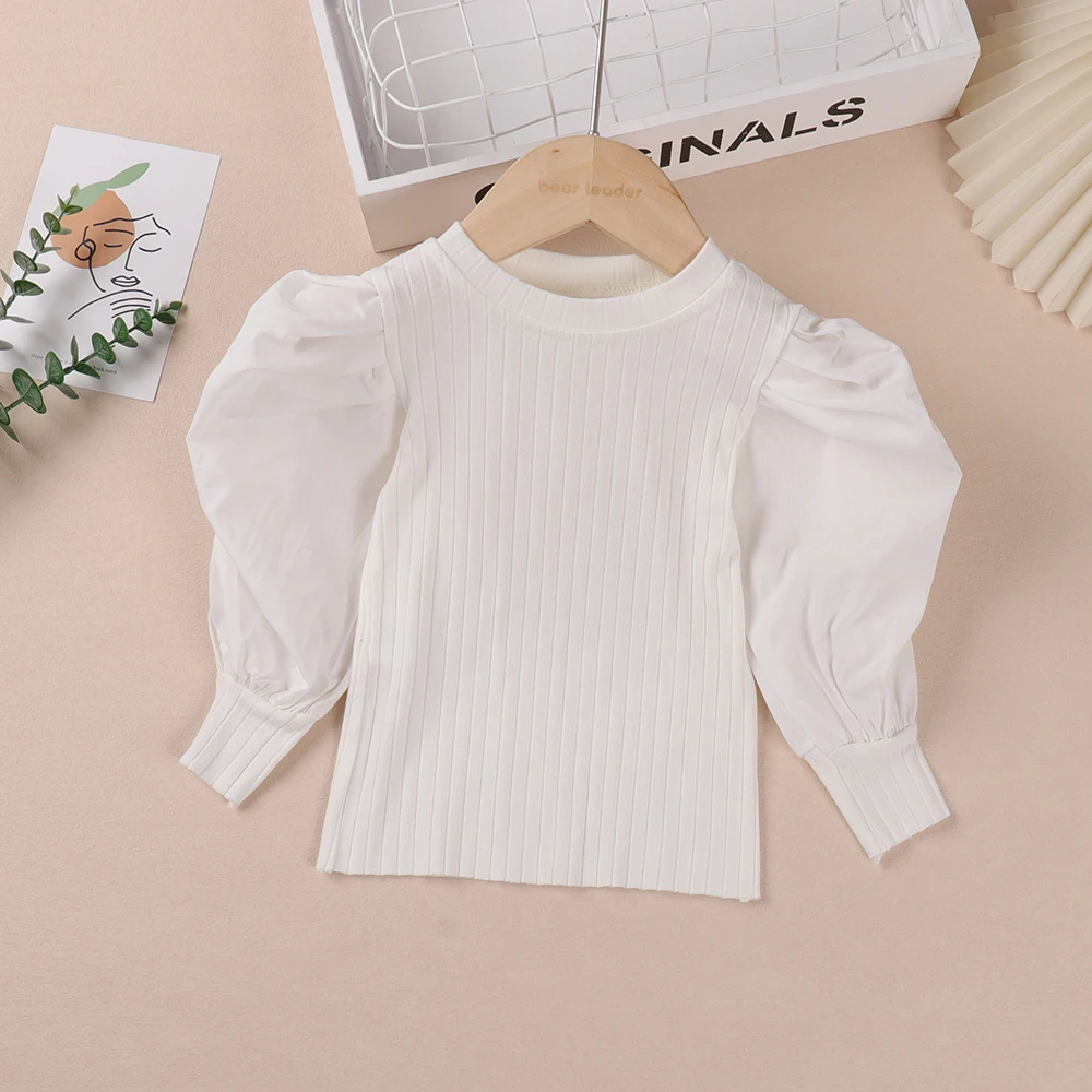 

Melario/вязаный свитер для девочек; Рубашка принцессы с пышными рукавами; Школьная блуза принцессы; Повседневное однотонное пальто; Свитера; Де...