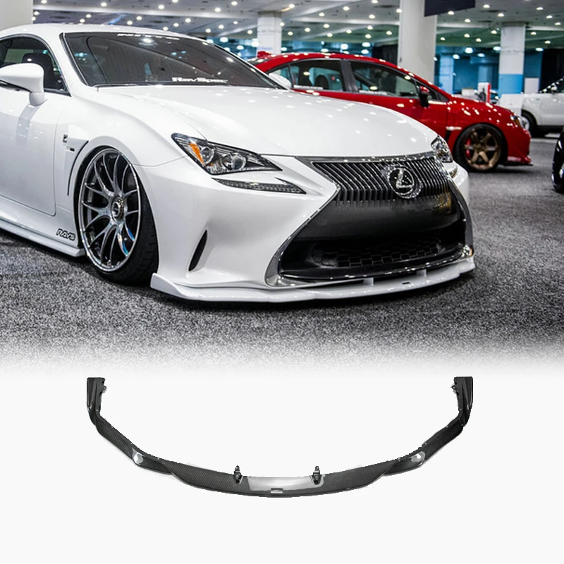 

Сплиттер для переднего бампера Lexus RC350/300H F-Sport GSC10 AVC10 AMGN, из углеродного волокна, прозрачное покрытие, глянцевый черный