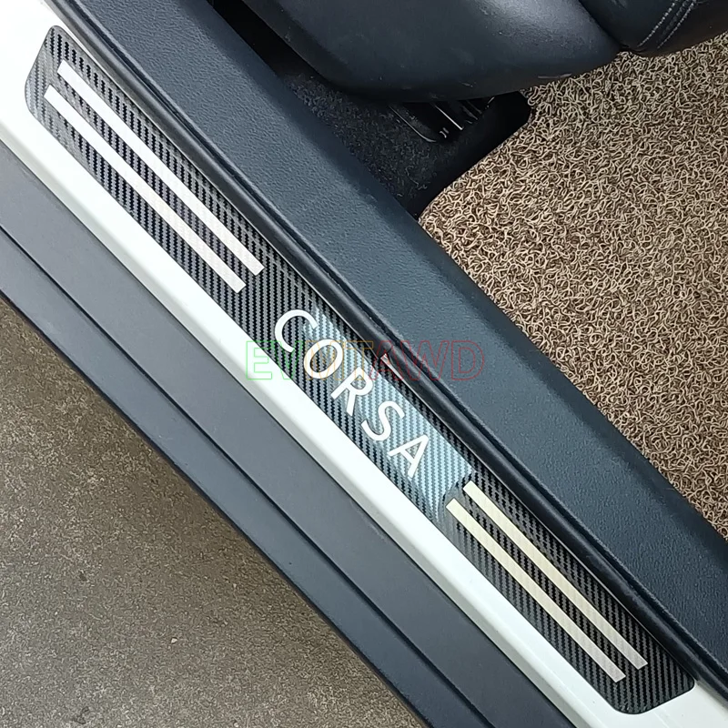 

For Opel Vauxhall Corsa E F Accessory 2014-2021 2022 Stainless Car Door Sill Scuff Plate Kick Guard Pedal Protector Cover Trim