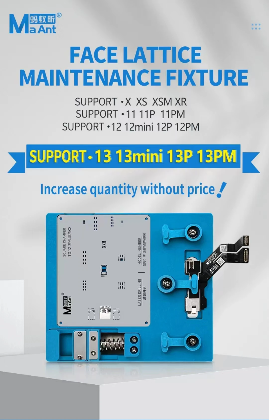 

MaAnt MR01 Face ID Dot Projector Precision Fixture for iPhone X 11 12 13 FaceID Holder Jig Clamp Replacement Repair Tools