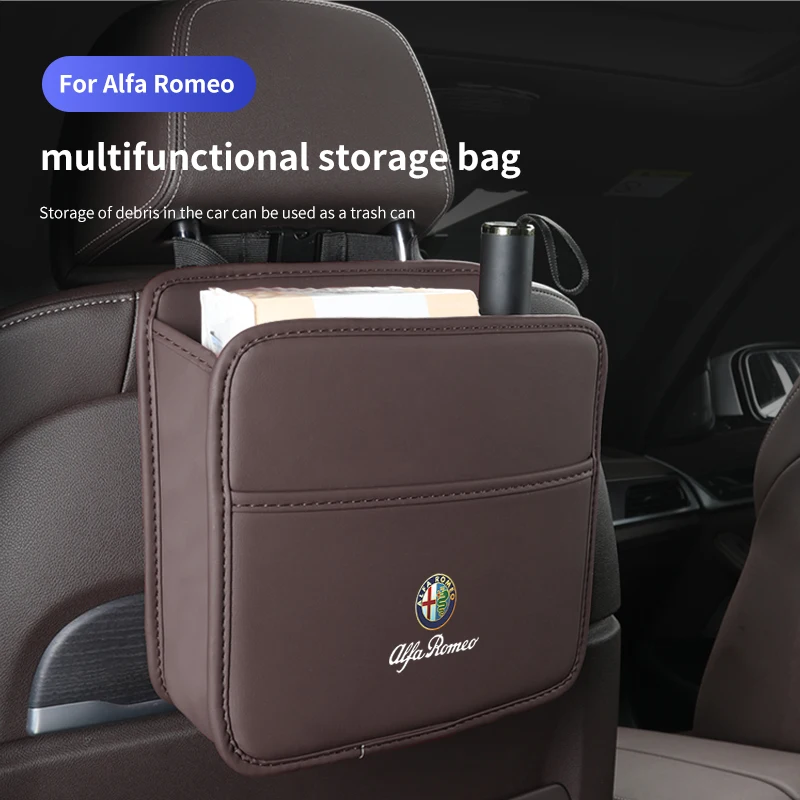 

1pcs Car Organizer Bag Auto Logo Storage Sundries For Alfa Romeo 159 Giulietta 147 Mito Giulia 156 166 GT Stelvio Tonale 4C 8C D