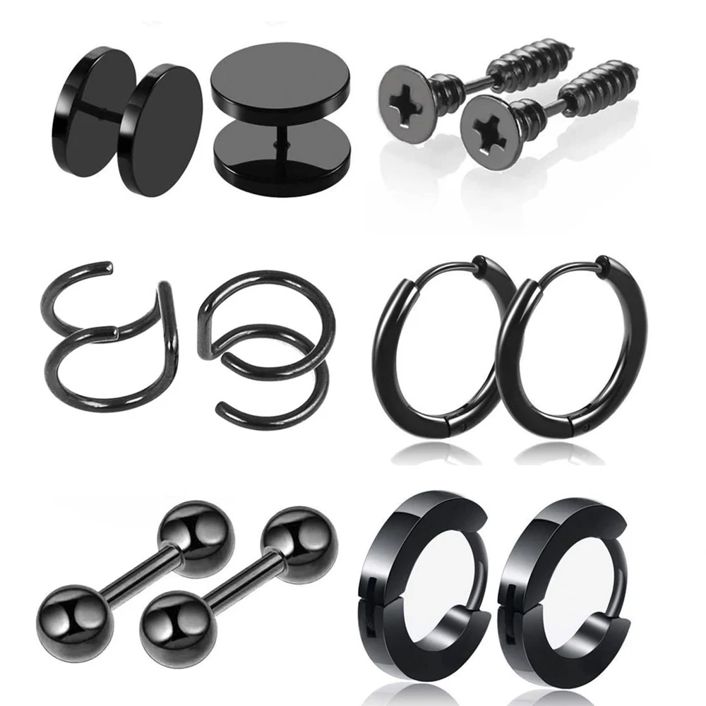 6 пар женские серьги-гвоздики