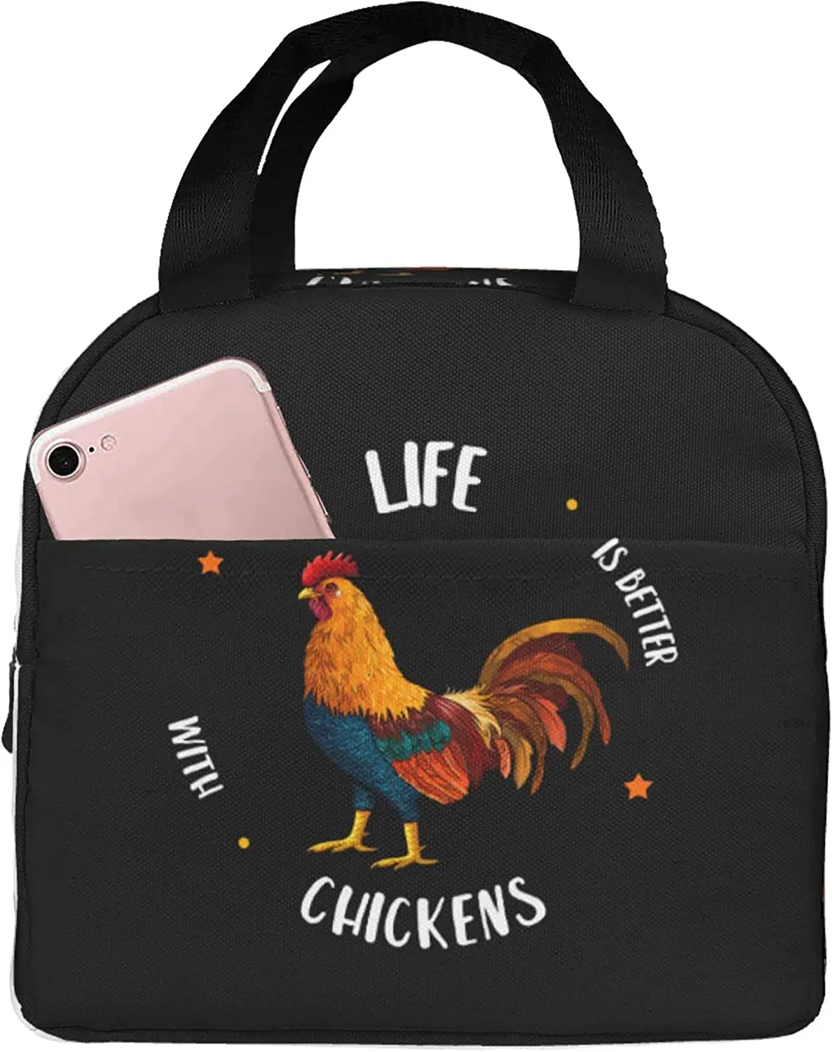 

Lunch Bag Teen Life Is Better With Chicken Insulated Lunch Box Cooler Thermal Waterproof Reusable Tote Bag For Hiking Picnic